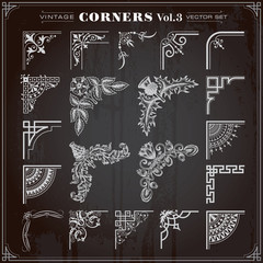 Canvas Print - vintage design elements corners and borders set 3