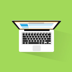 Poster - laptop computer icon flat design vector