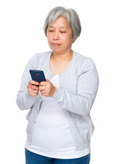 Poster - Asian old woman use of cellphone