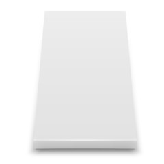 Wall Mural - White slim cardboard box template.