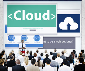 Wall Mural - Business People Cloud Presentation Concept