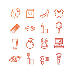 Poster - Vector cosmetics and beauty icons
