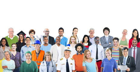 Poster - Diverse Multiethnic People Different Jobs Concept