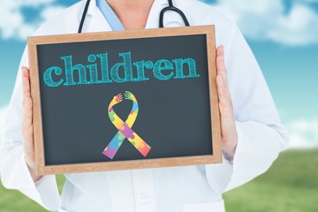 Poster - Children against field and sky
