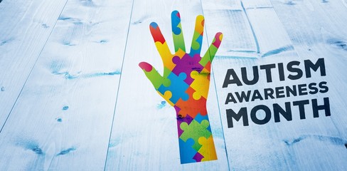 Poster - Composite image of autism awareness month