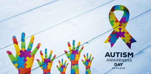 Poster - Composite image of autism awareness day