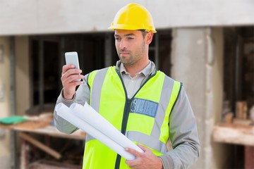 Poster - Composite image of architect on the phone
