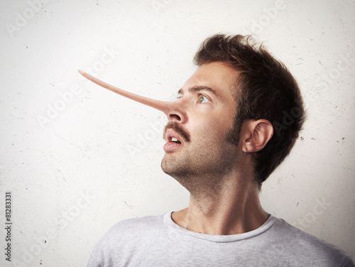 Portrait of a man with long nose