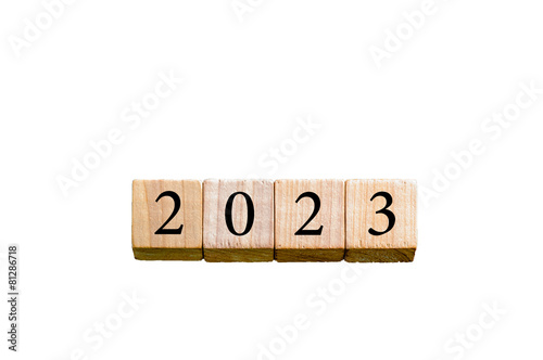 Fotografia Year 2023 isolated on white background with copy space