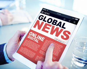 Sticker - Digital Online Update Global News Concept