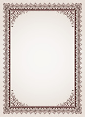 Canvas Print - decorative border frame certificate template vector