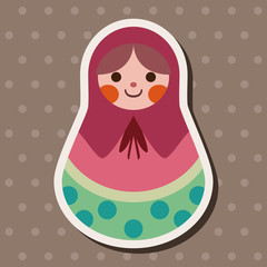 Wall Mural - Matryoshka , Russian traditional wooden doll, vector pattern, fl