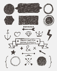 Wall Mural - rough sketch design elements