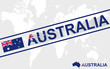 Australia map flag and text illustration