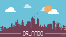 Orlando USA Skyline Silhouette Vector Illustration