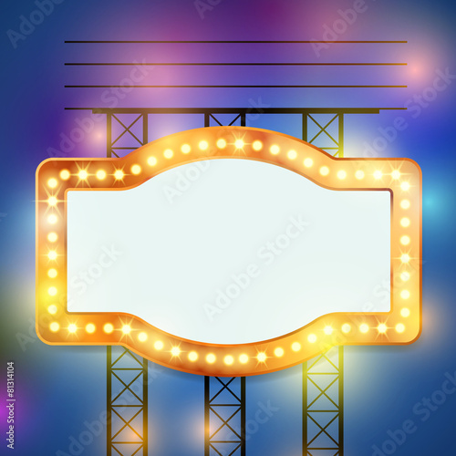 Foto Retro- Birnenzirkuskino-Lichtzeichenschablone