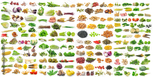 Fotografía set of vegetable on white background
