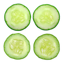 Fresh Slice Cucumber On White Background