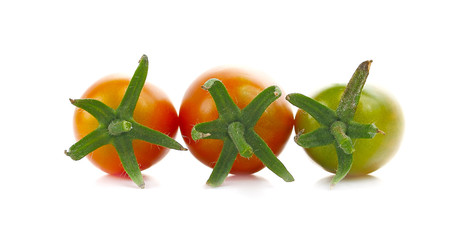 Wall Mural - cherry tomatoes isolated on a white background