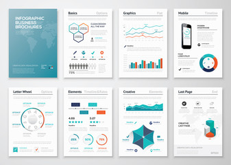 Aufkleber - Infographic corporate brochures for business data visualization