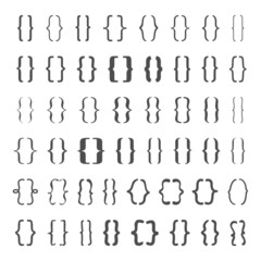 set of vector braces or curly brackets icon