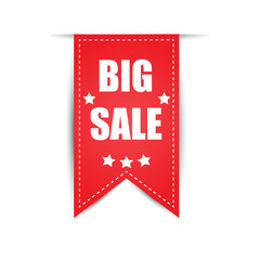 Canvas Print - labels big sale red vector illustration