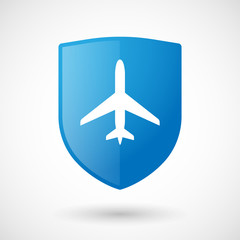 Canvas Print - Shield icon with a plane