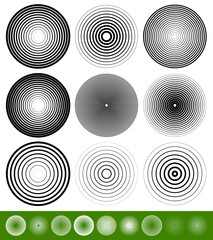 Poster - Concentric Circle Elements / Backgrounds. Abstract circle patter