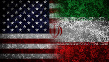 Flags Of Iran And USA. Diplomatical Concept.
