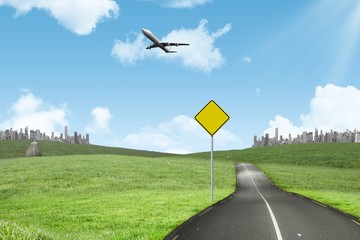 Poster - Composite image of graphic airplane