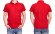 Young man with red polo shirt