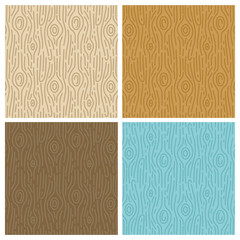 Poster - Vector wooden seamless patterns