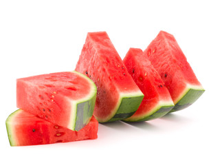 Sticker - Sliced ripe watermelon isolated on white background cutout