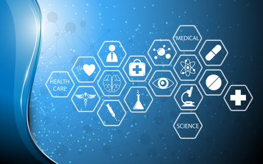 Wall Mural - icon medical technology innovation concept background