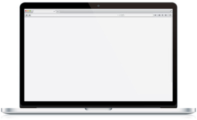 Laptop Computer with Browser Screen Isolated