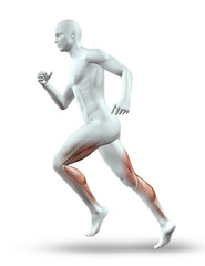 Wall Mural - 3D male figure running with muscles