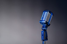 Old Fashioned Microphone With Space For Text