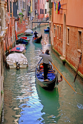 Venice, Italy, gondolier ready for tourists. © claudiozacc