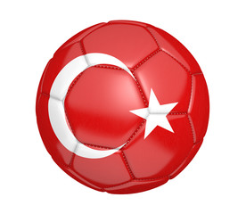 Wall Mural - Soccer ball, or football, with the country flag of Turkey