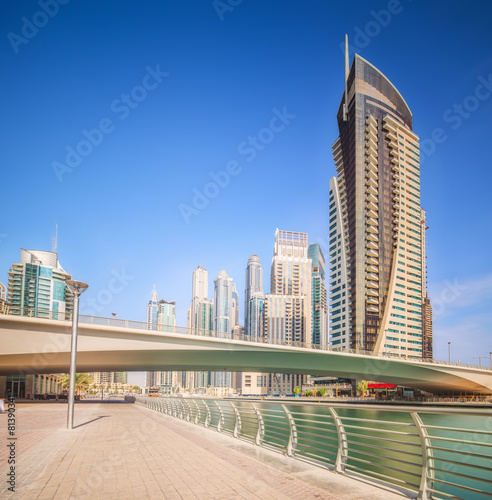 Nowoczesny obraz na płótnie The beauty panorama of Dubai marina. UAE