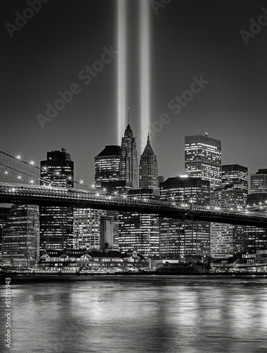 Naklejka na szybę Tribute in Light, September 11 Commemoration, New York City