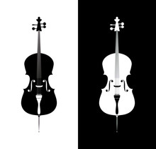 Cello In Black And Blue Colors