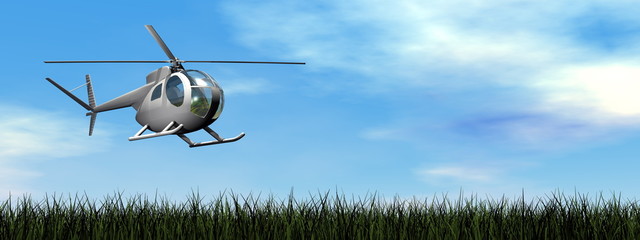 Wall Mural - Helicopter landing - 3D render