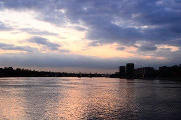 Wall Mural - View of Neva River in St.Petersburg.