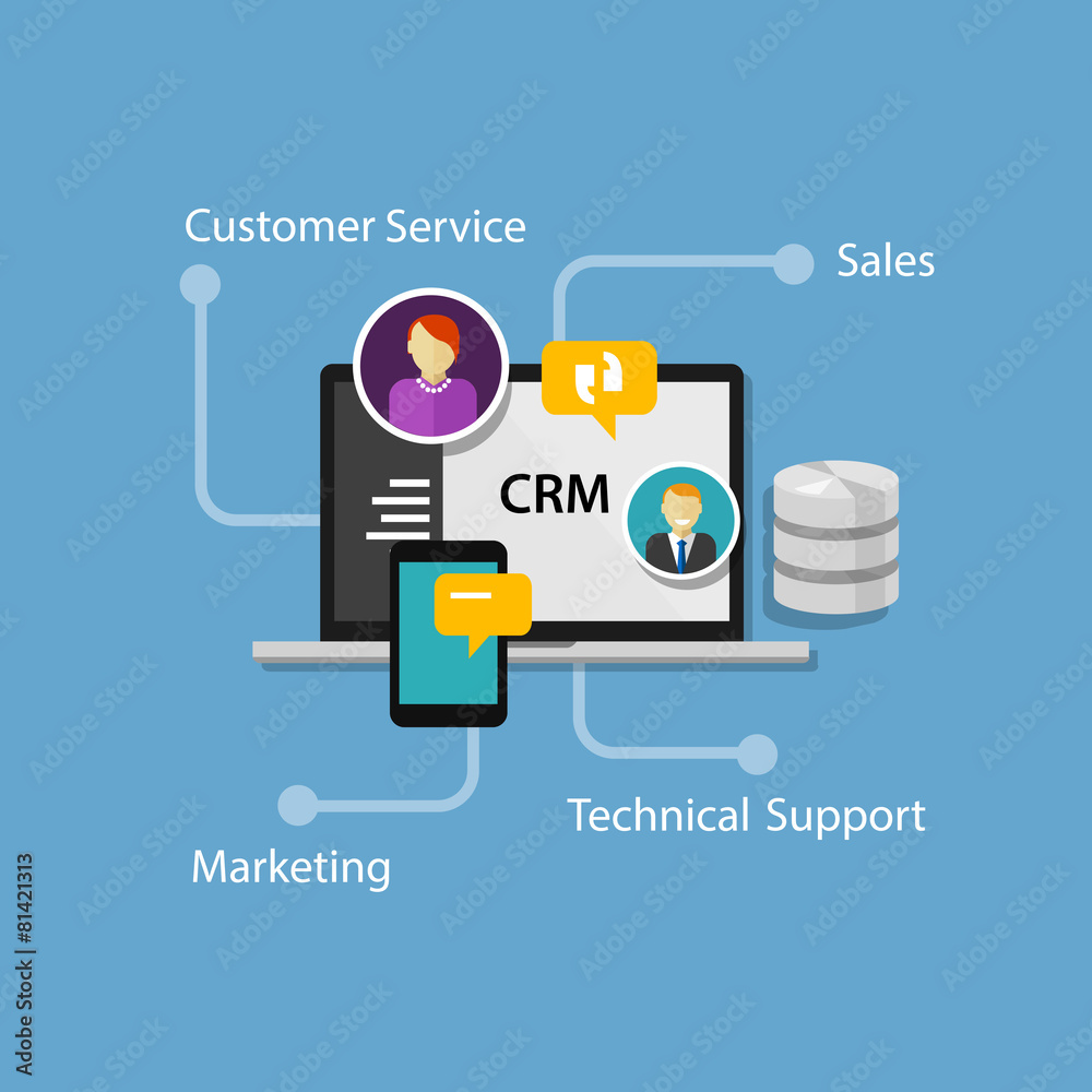 crm customer relationship management Stock Vector | Adobe Stock