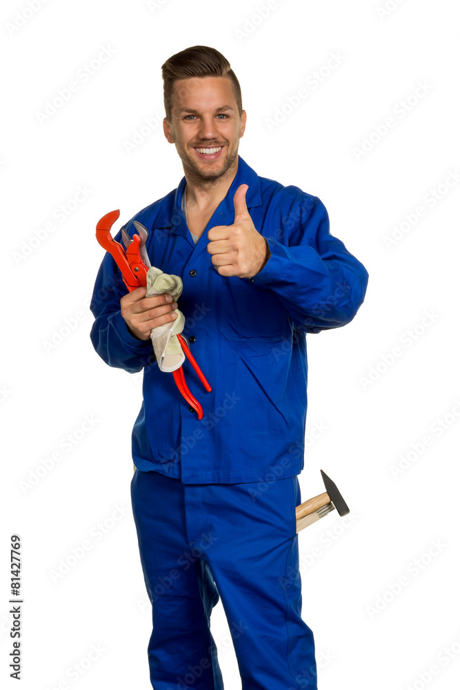 Handwerker mit Werkzeug
