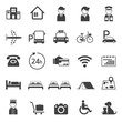 Hotel Accommodation Amenities Services Icons Set A