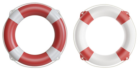 Poster - Set of life buoys. 3d illustration high resolution