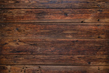 Old Red Wood Background, Rustic Wooden Surface With Copy Space