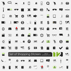 Canvas Print - Set of shopping stickers